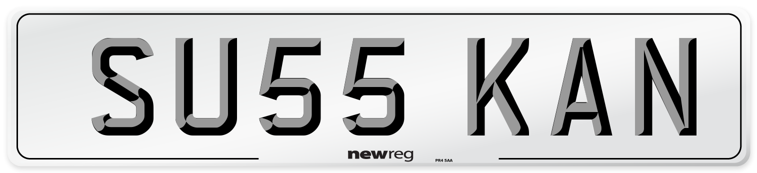 SU55 KAN Number Plate from New Reg
